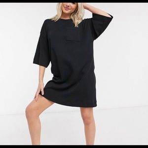 Oversized winter weight t-shirt dress with pocket